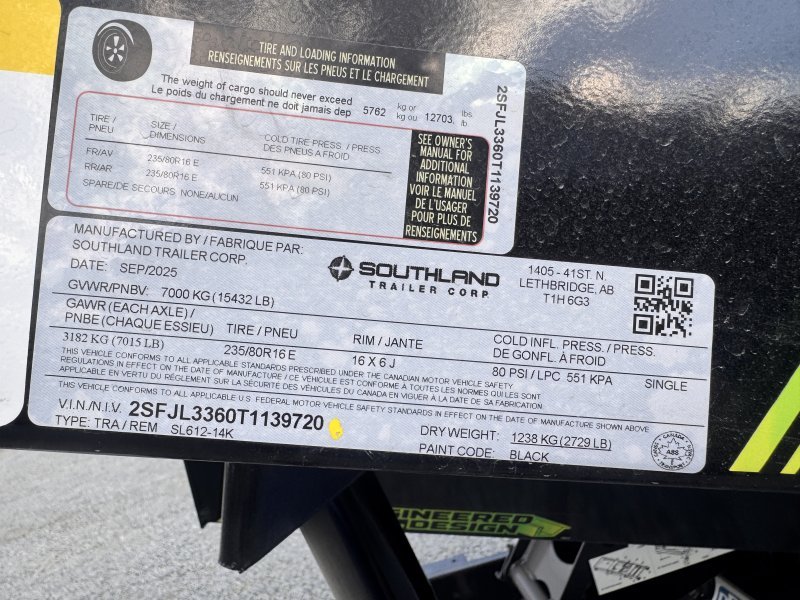 2026 Southland SL612-15K 6×12 Dump Trailer 2′ Sides 15K GVWR - Image 2