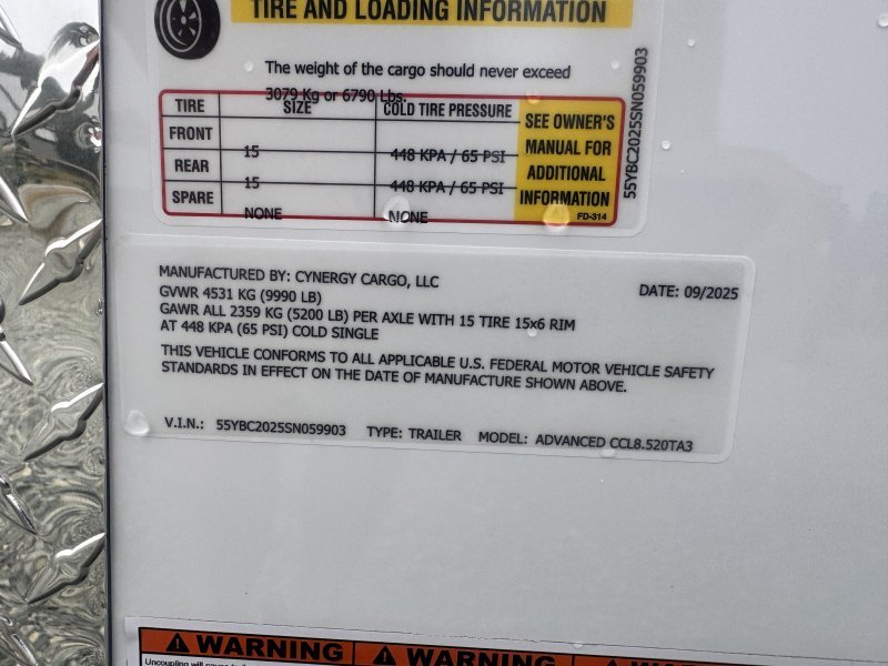 2025 Cynergy 8.5×20 Enclosed Pro Series Slant-V Ramp 10K - Image 2