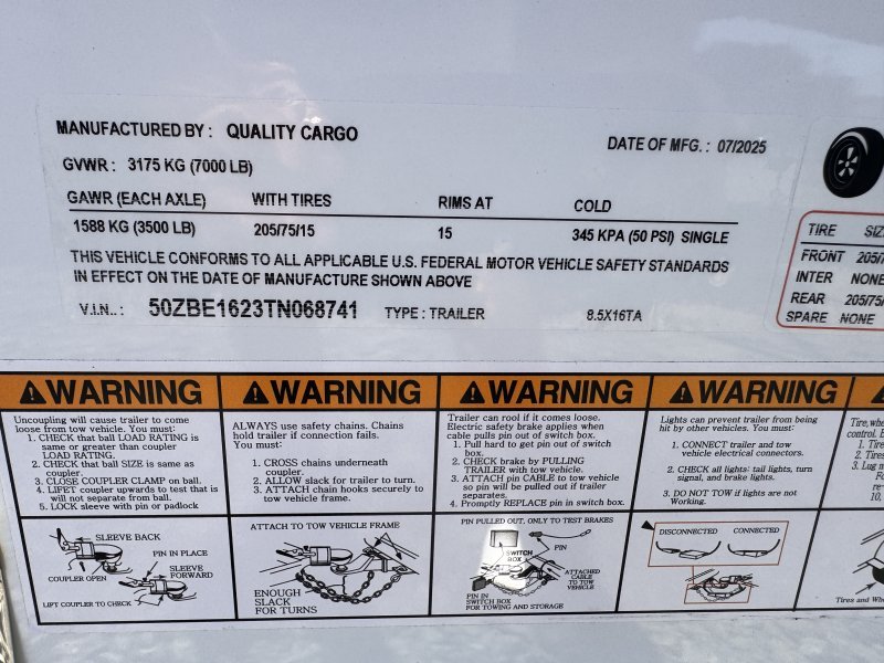 2026 Quality Cargo 8.5×16 Concession Barn Door 50 Amp Electrical - Image 2