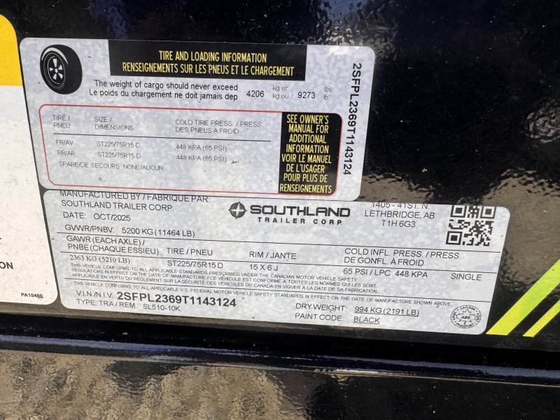 2026 Southland SL510-11K 5×10 Dump Trailer 2′ Sides 11K GVWR - Image 4