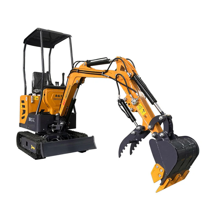 1 Ton, 13.5 HP Gasoline Engine (B&S) Mini Excavator w/ Hydraulic Thumb & Side Swing Boom | DM12-C