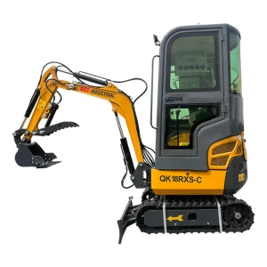 1-ton, Rato Engine Mini Excavator w/Air Conditioning & Enclosed Cab & Side Swing & Hydraulic Thumnb | QK18RXS-C