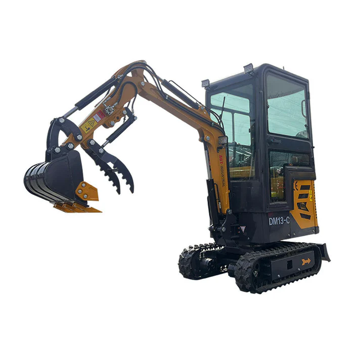 1 Ton, B&S Engine Mini Small Cab Excavator w/ Hydraulic Thumb & Swing Boom | DM13-C - Image 2