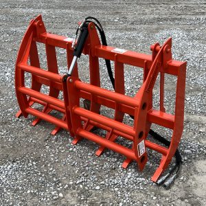 60″ Compact Tractor Root Rake Clam Grapple Attachment Fits Skid Steer Quick Attach