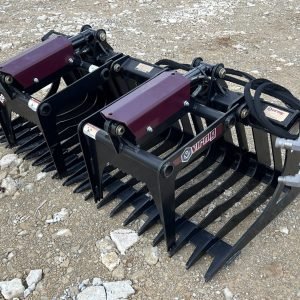 Virnig 60″ V30 Skeleton Rock Bucket Grapple Fits Compact Tractor Quick Attach