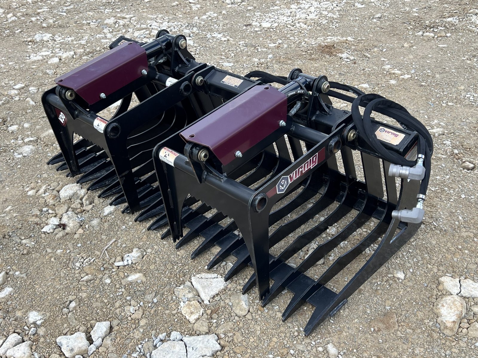 Virnig 60″ V30 Skeleton Rock Bucket Grapple Fits Compact Tractor Quick Attach