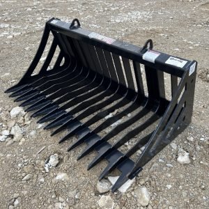 Virnig 48″ V30 Skeleton Rock Bucket Attachment Fits Compact Tractor Quick Attach
