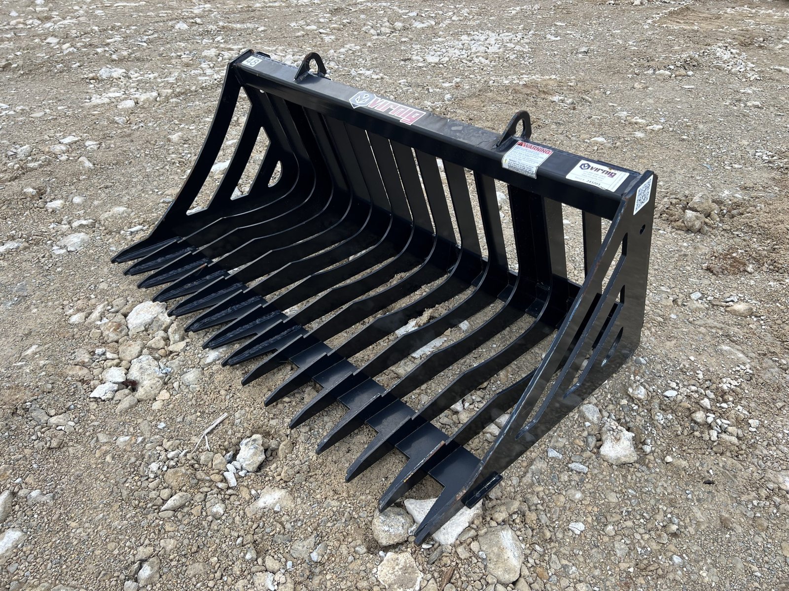 Virnig 48″ V30 Skeleton Rock Bucket Attachment Fits Compact Tractor Quick Attach