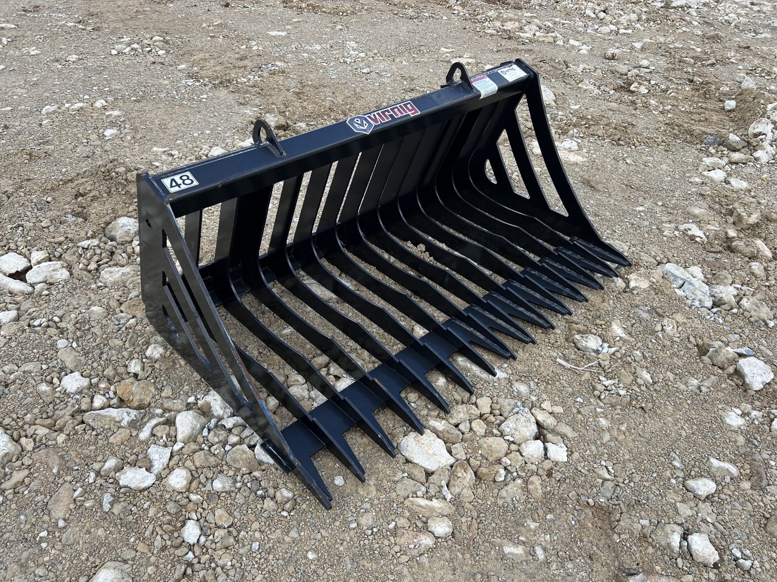 Virnig 48″ V30 Skeleton Rock Bucket Attachment Fits Compact Tractor Quick Attach - Image 3