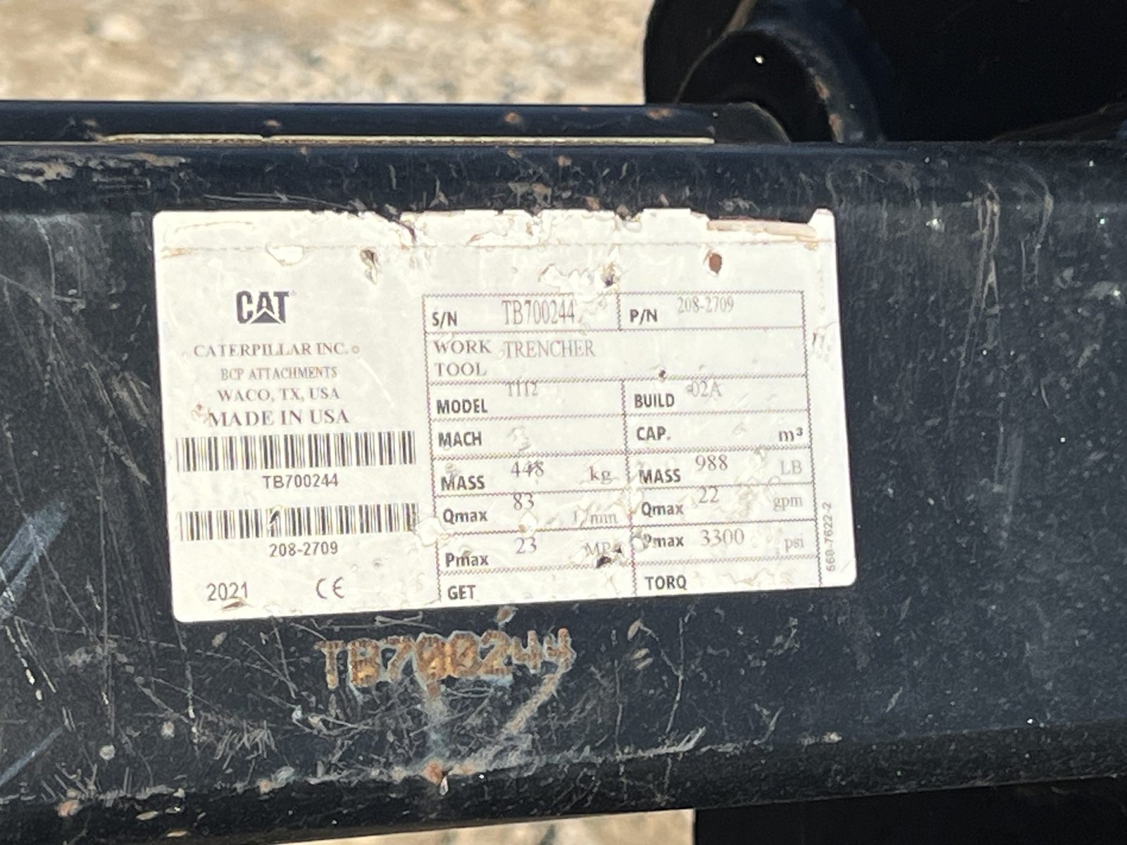 2021 CAT T112 48″ x 6″ Trencher Attachment Combo Chain Fits Skid Steer - Image 11