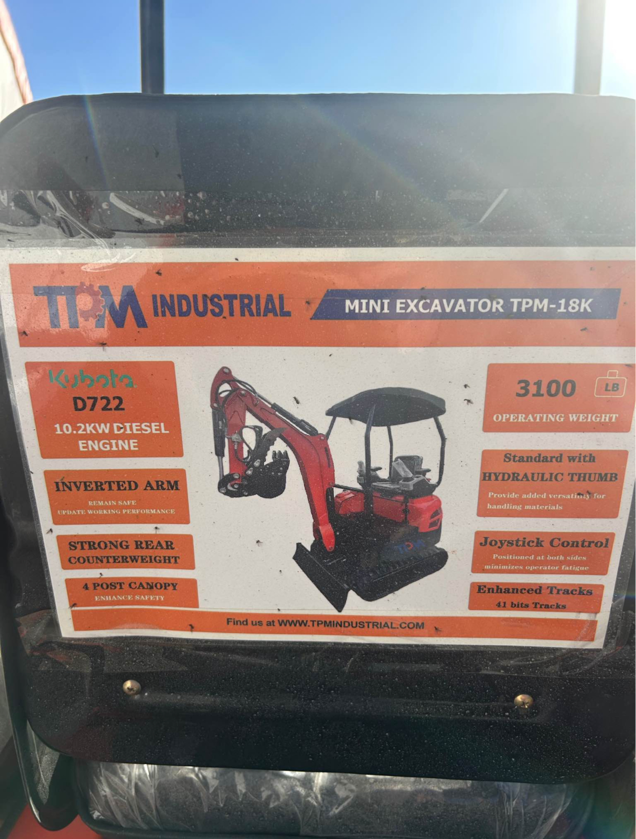 TPM 18 excavator Kubota engine - Image 3