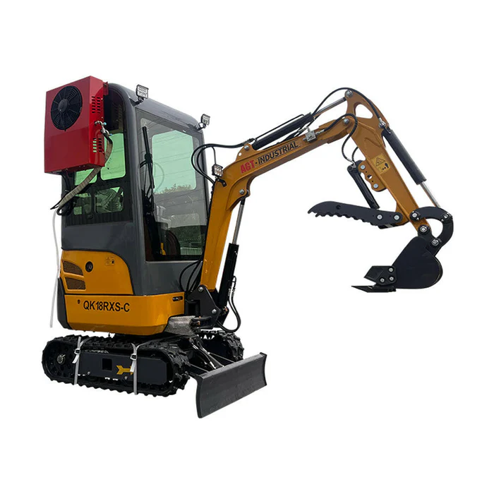 1-ton, Rato Engine Mini Excavator w/Air Conditioning & Enclosed Cab & Side Swing & Hydraulic Thumnb | QK18RXS-C - Image 2