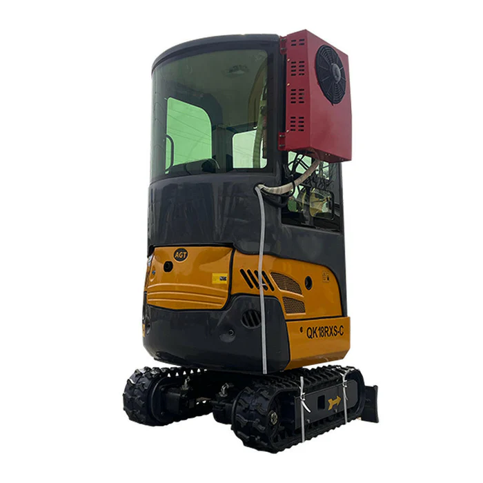 1-ton, Rato Engine Mini Excavator w/Air Conditioning & Enclosed Cab & Side Swing & Hydraulic Thumnb | QK18RXS-C - Image 4