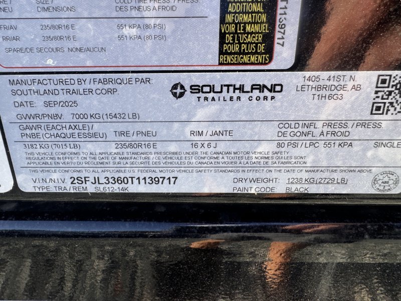 2026 Southland SL612-15K 6×12 Dump Trailer 2′ Sides 15K GVWR - Image 2